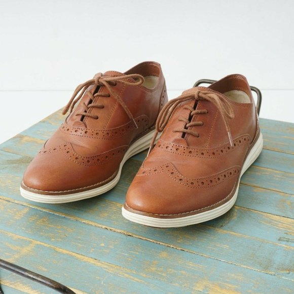 Grand Wingtip Oxfords Brown Leather 